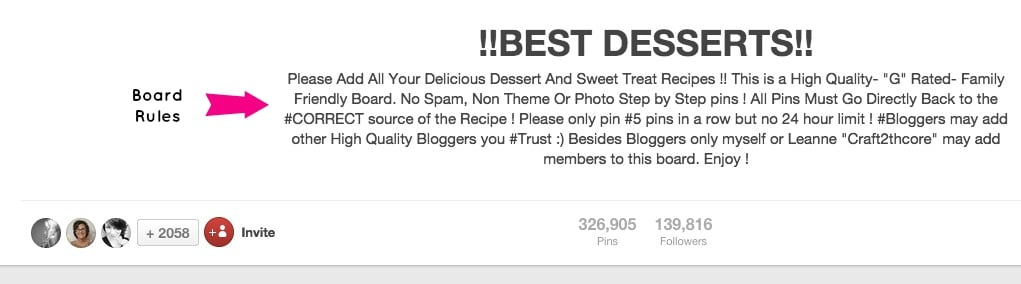 Image showing group board rules