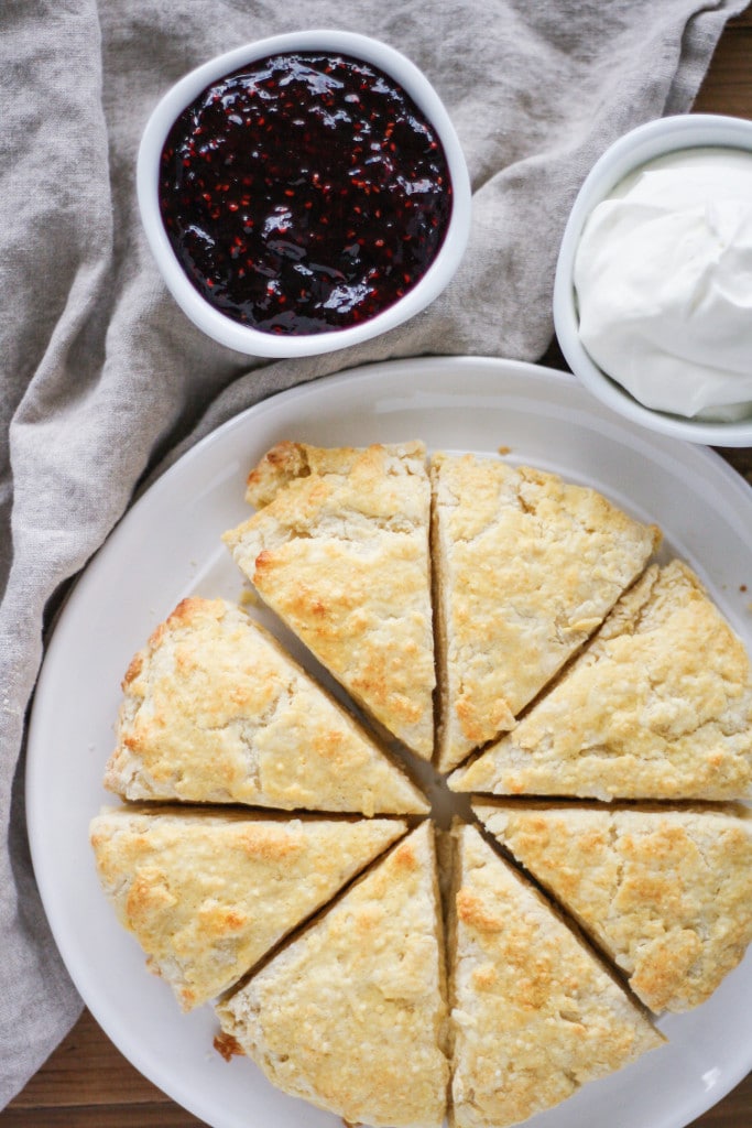 Close up overhead shot of the scones.