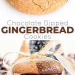 These Chocolate Dipped Gingerbread Cookies are the perfect treat for the holiday season! Chewy ginger spiced cookies dipped in dark chocolate. | livforcake.com