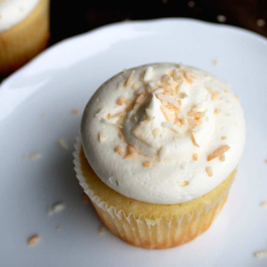 Close up of a cupcake.