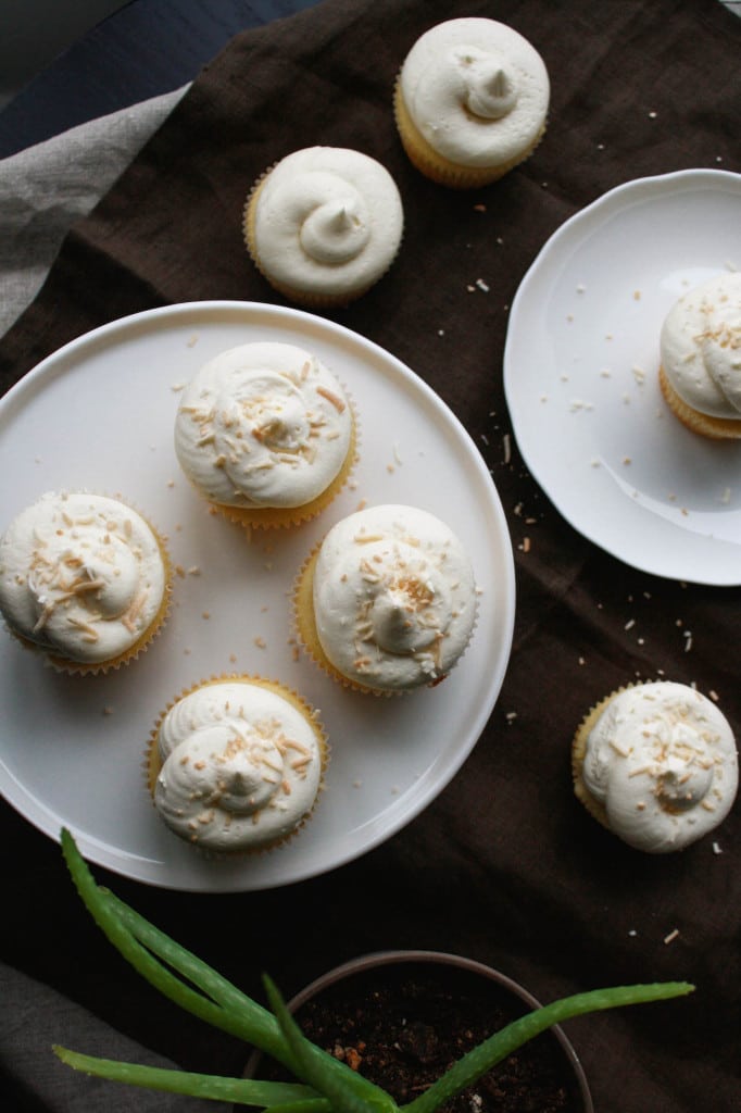 Overhead shot of cupcakes