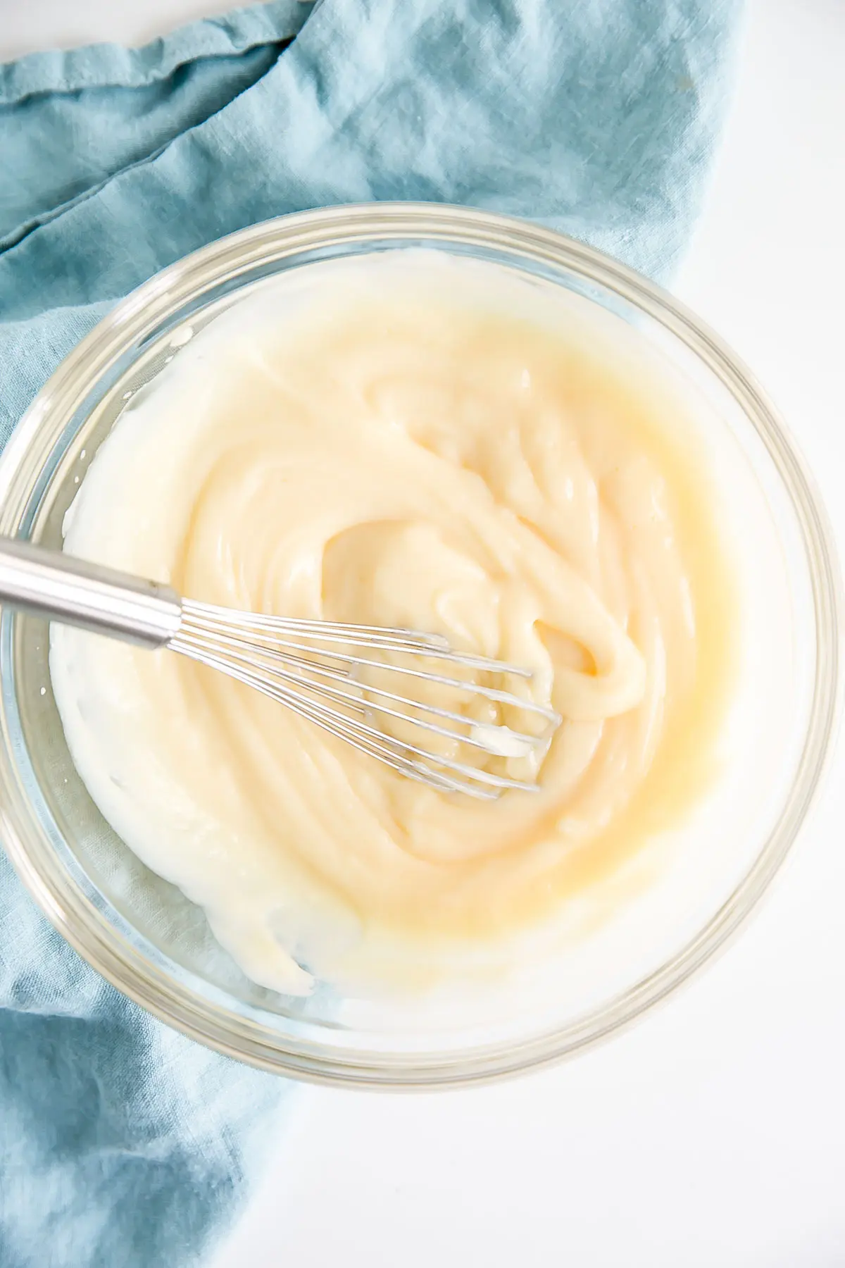 This custard-based German buttercream is made with just a few simple ingredients. Perfect for those who like a rich and silky frosting that isn't too sweet! | livforcake.com Pastry cream whipped smooth.