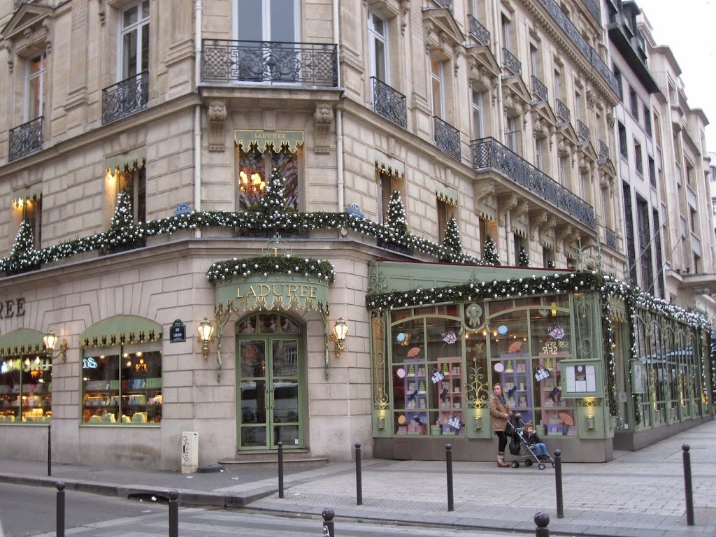 A close up of a street in front of a building