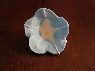 Close up of a piped flower.