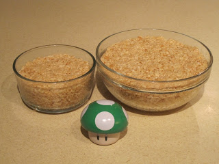 Two bowls of rice krispie treats.