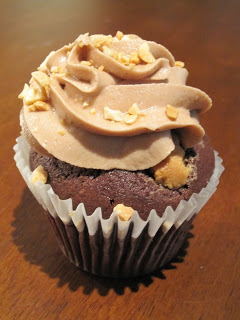 Close up of a cupcake.