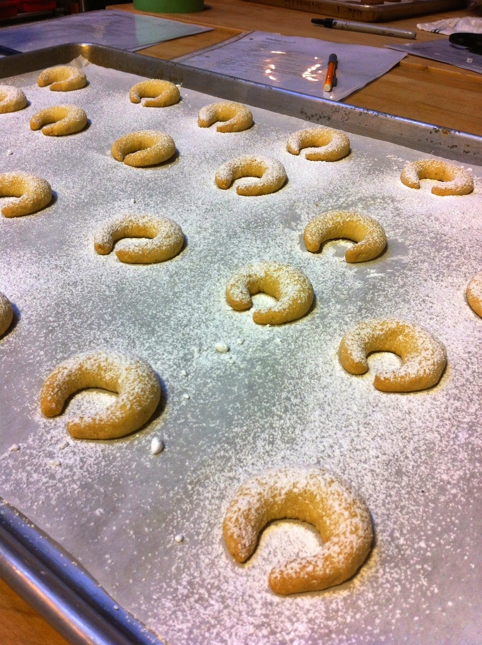 Various baked goods in the pastry kitchen.