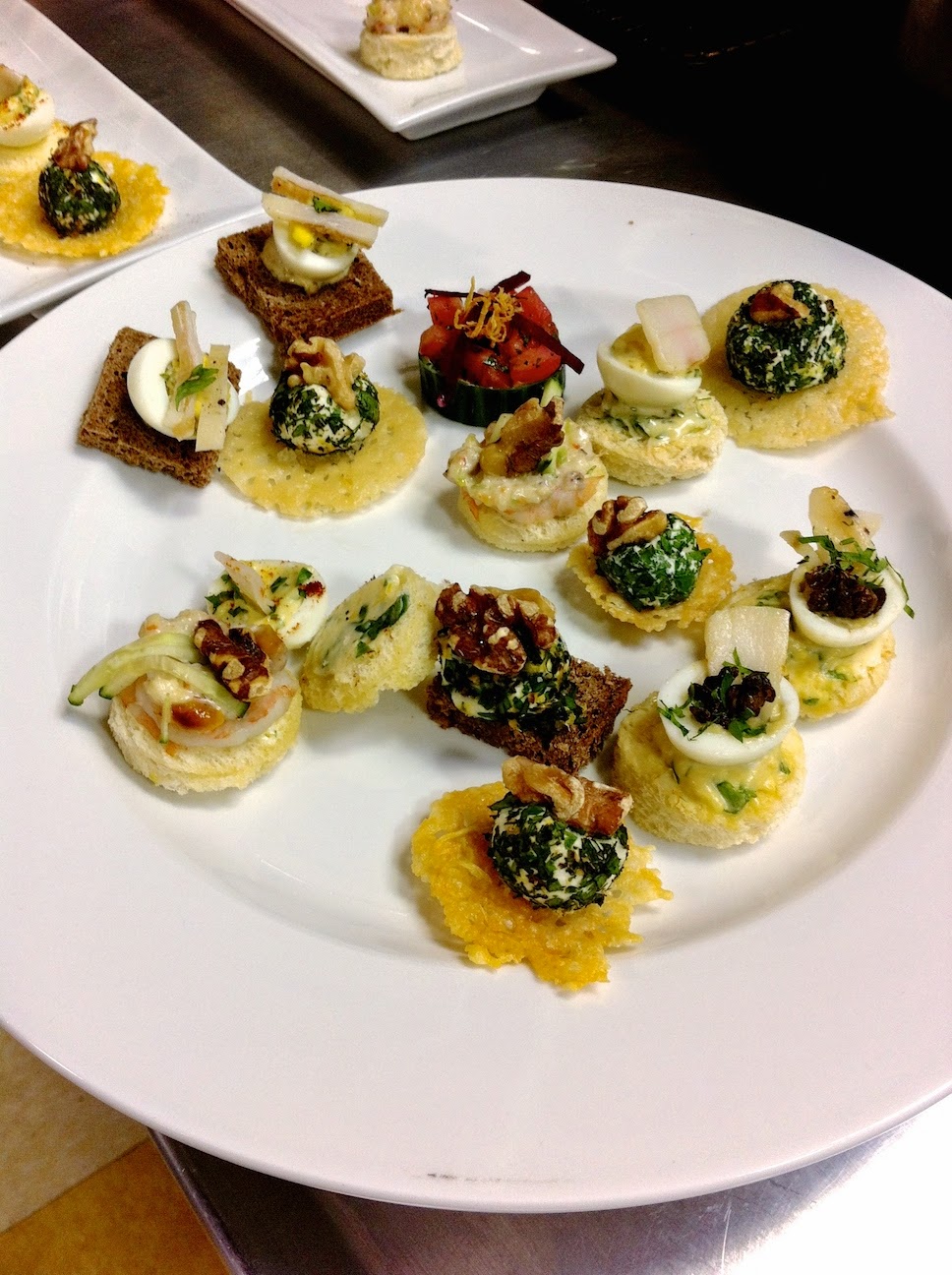 A plate of food on a table