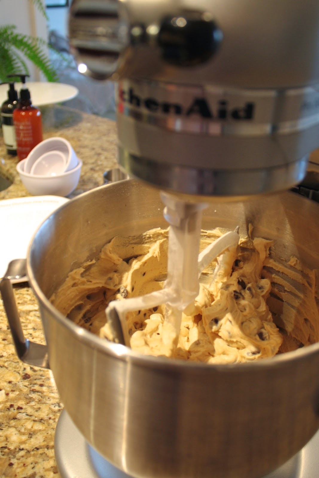 cookie dough in a mixer