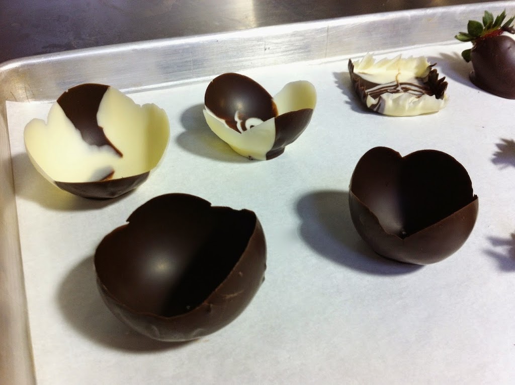 Scenes from a pastry kitchen.