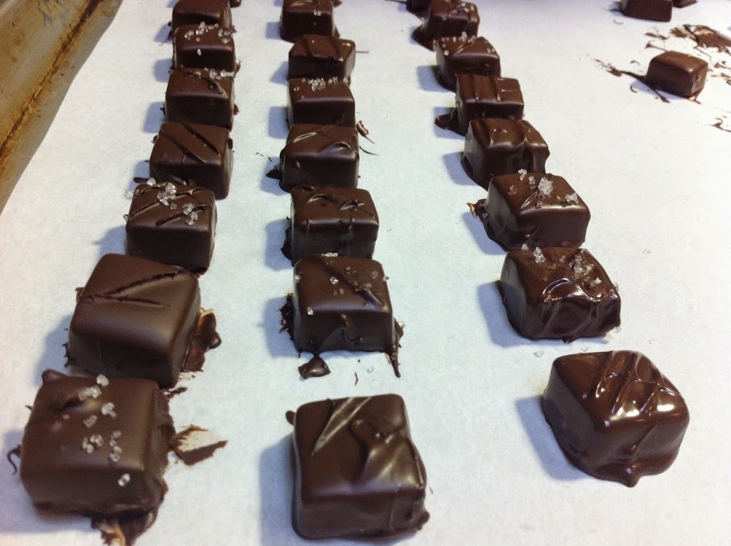 Scenes from a pastry kitchen.