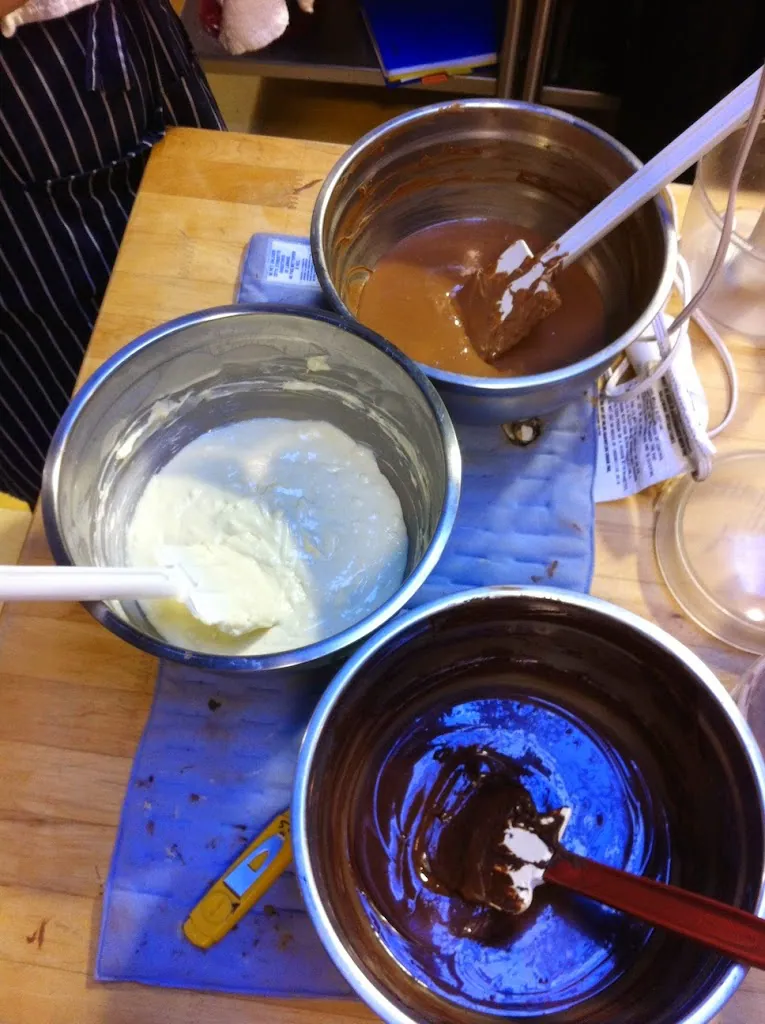 Scenes from a pastry kitchen.