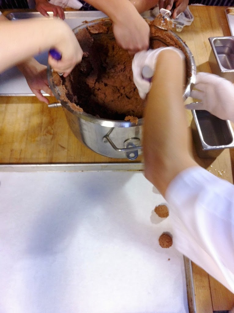 Scenes from a pastry kitchen.