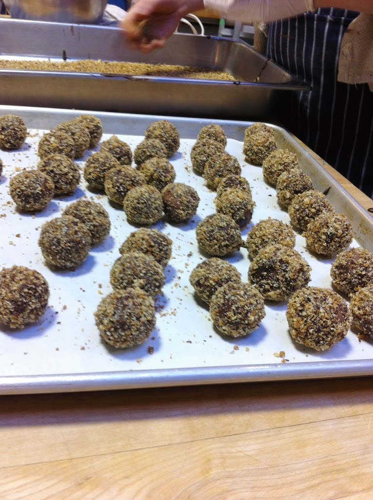 Scenes from a pastry kitchen.