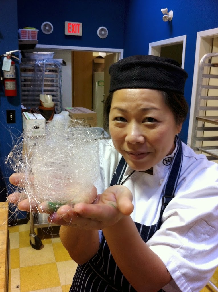 Scenes from a pastry kitchen.