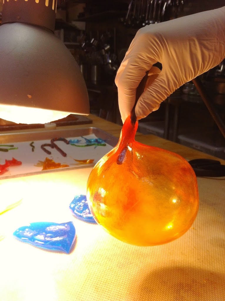 Scenes from a pastry kitchen.