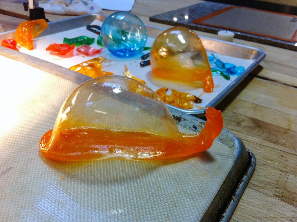 Scenes from a pastry kitchen.