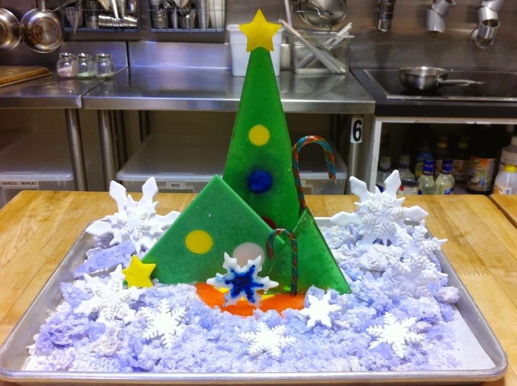 Scenes from a pastry kitchen.