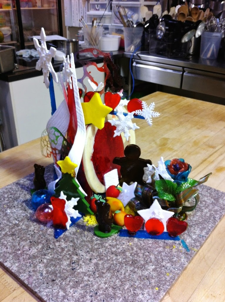 Scenes from a pastry kitchen.