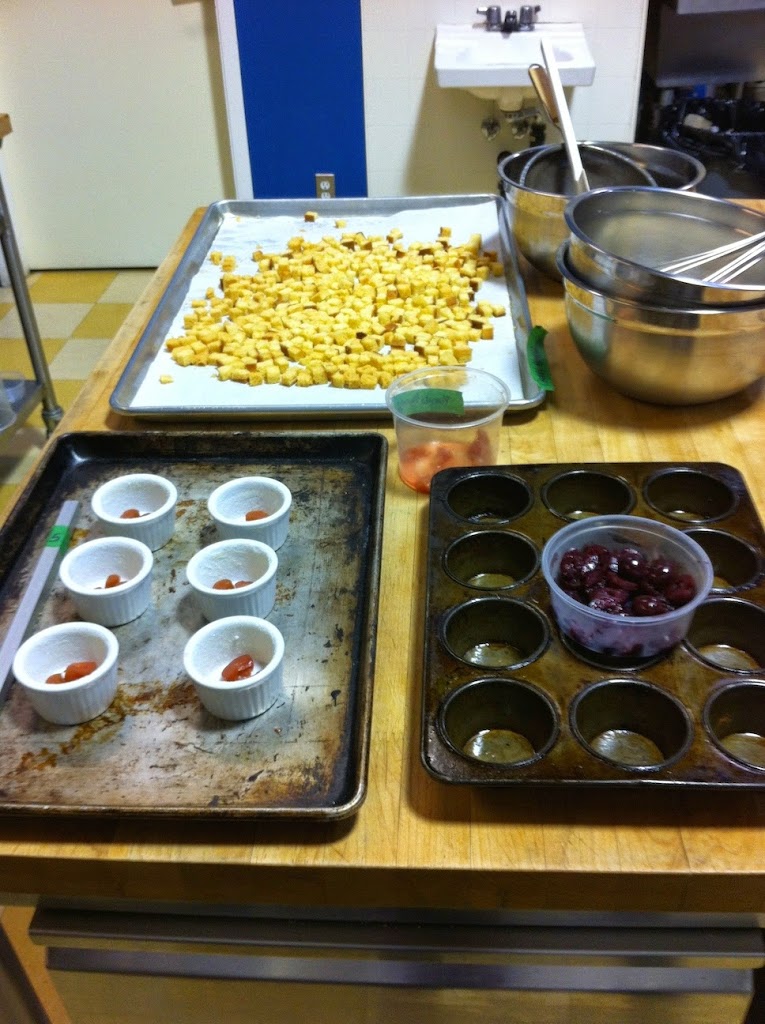 Scenes from a pastry kitchen.