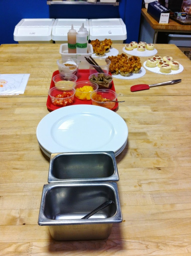 Scenes from a pastry kitchen.