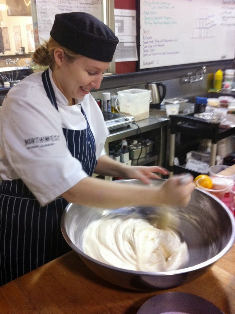 Scenes from a pastry kitchen.