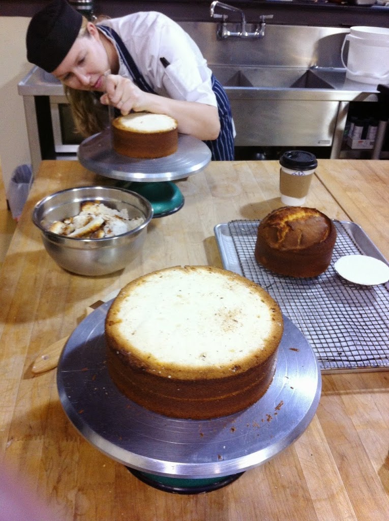 Scenes from a pastry kitchen.