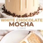 This white chocolate mocha cake pairs tender white chocolate espresso cake layers with a whipped white chocolate ganache and silky espresso buttercream. | livforcake.com