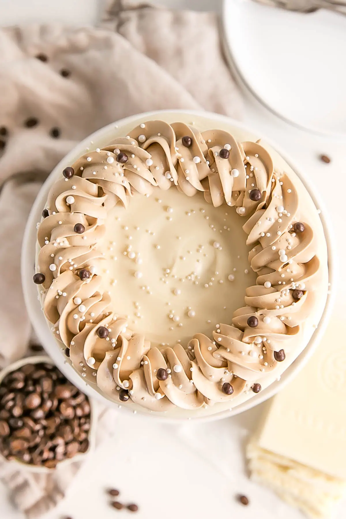 Overhead shot of the cake.